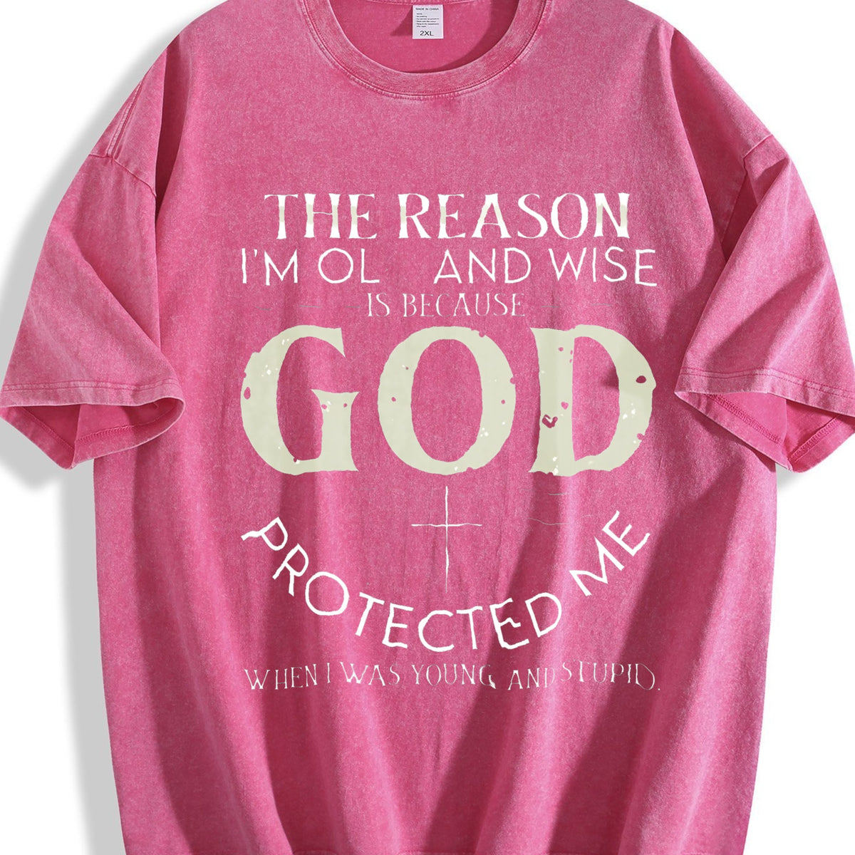 God Protected Me Vintage Washed T-Shirt product image 5