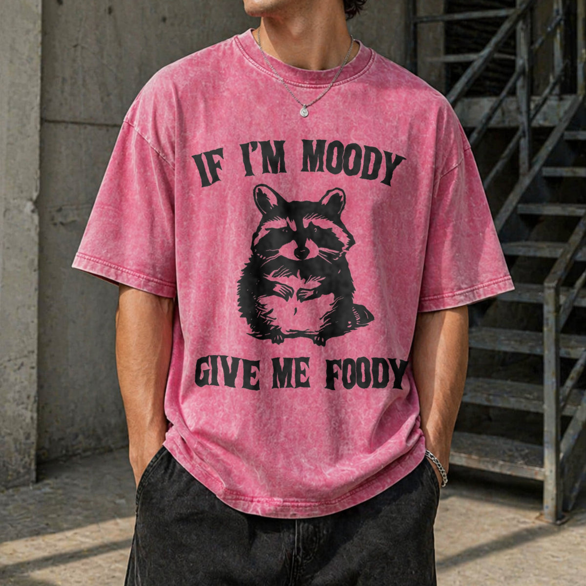 If I'm Moody Give Me Foody Funny Vintage Washed T-Shirt product image 7