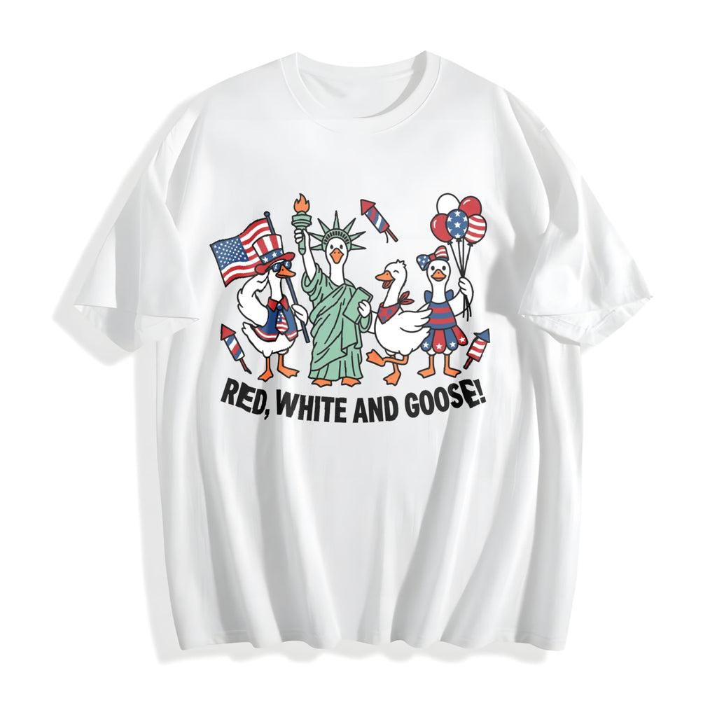 Red White And Goose Cotton T-Shirt product image 2