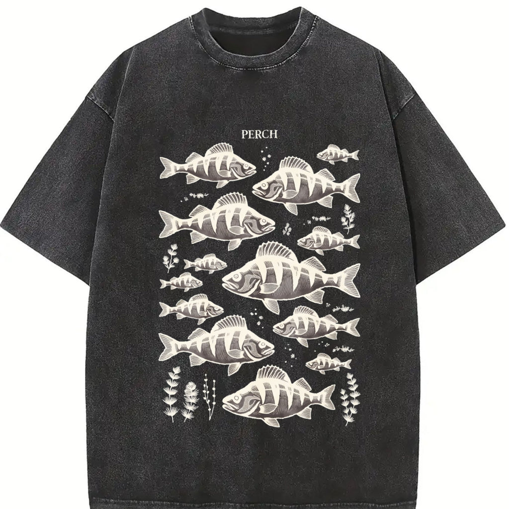 Perch Fish 90s Vintage Washed T-Shirt product image 2