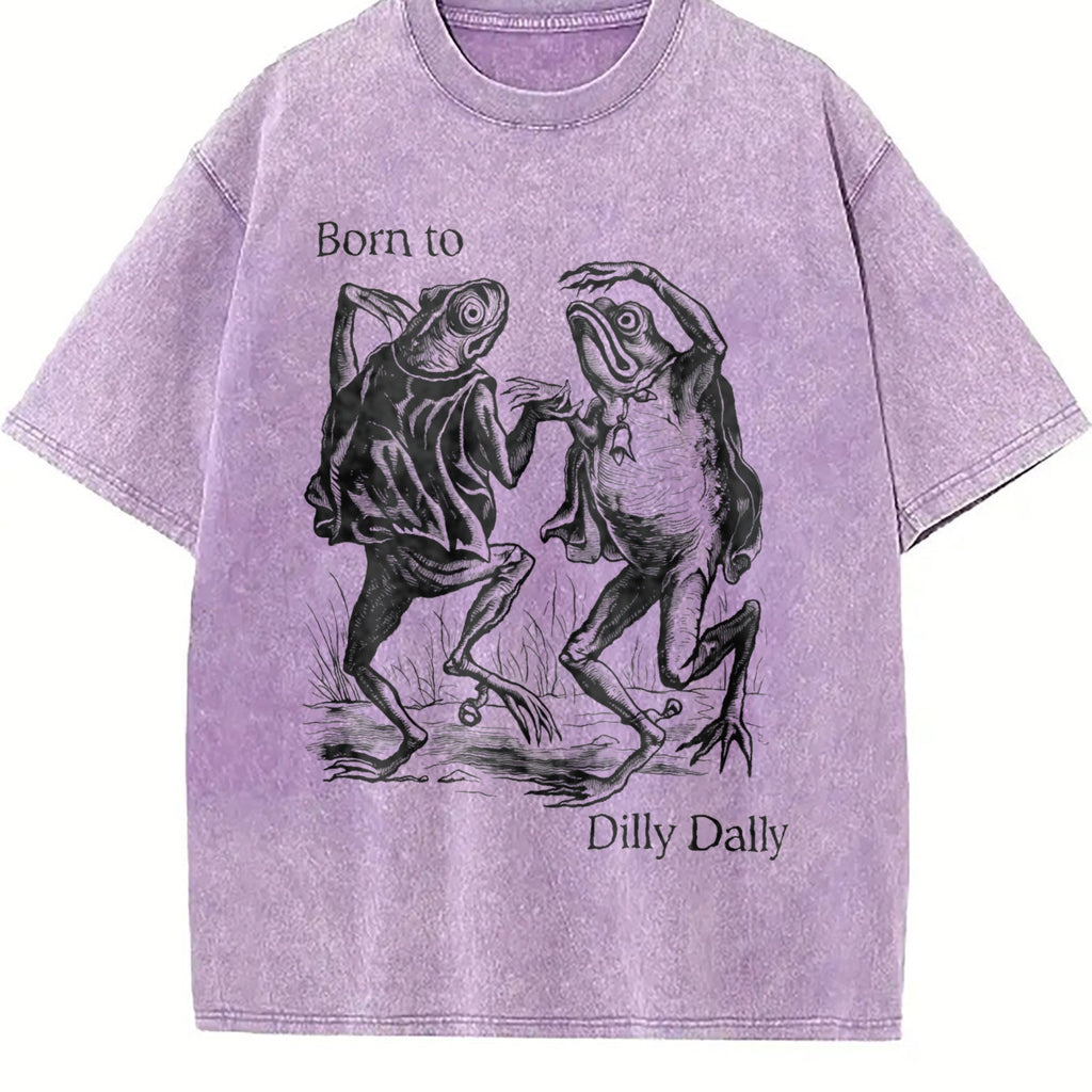 Born To Dilly Dally Frog Vintage Washed T-Shirt product image 6