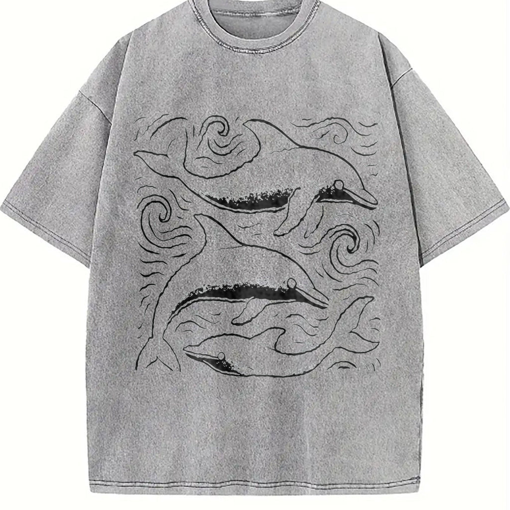 Dolphins Ocean 90s Vintage Washed T-Shirt product image 5
