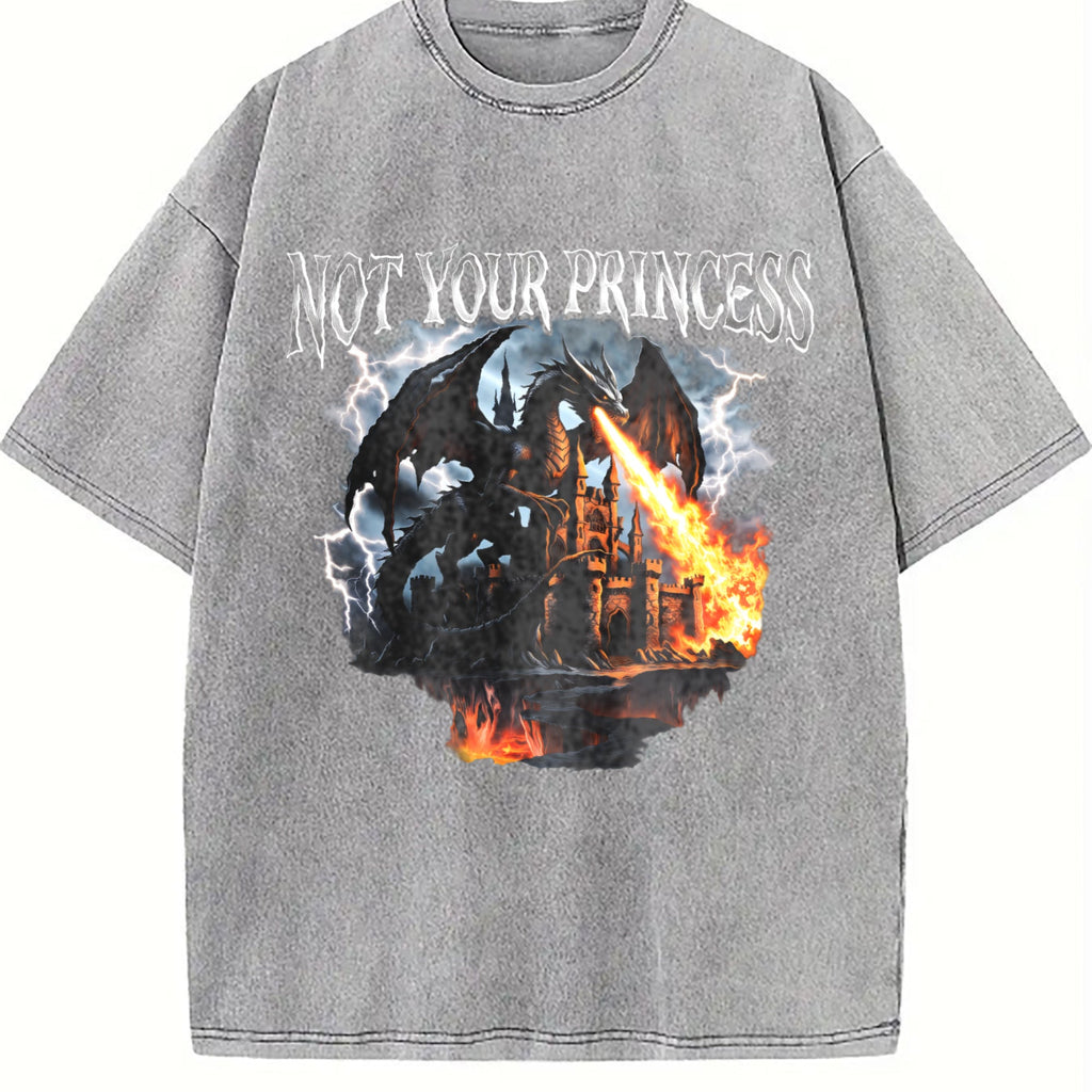 Not Your Princess Dragon 90s Vintage Washed T-Shirt product image 5