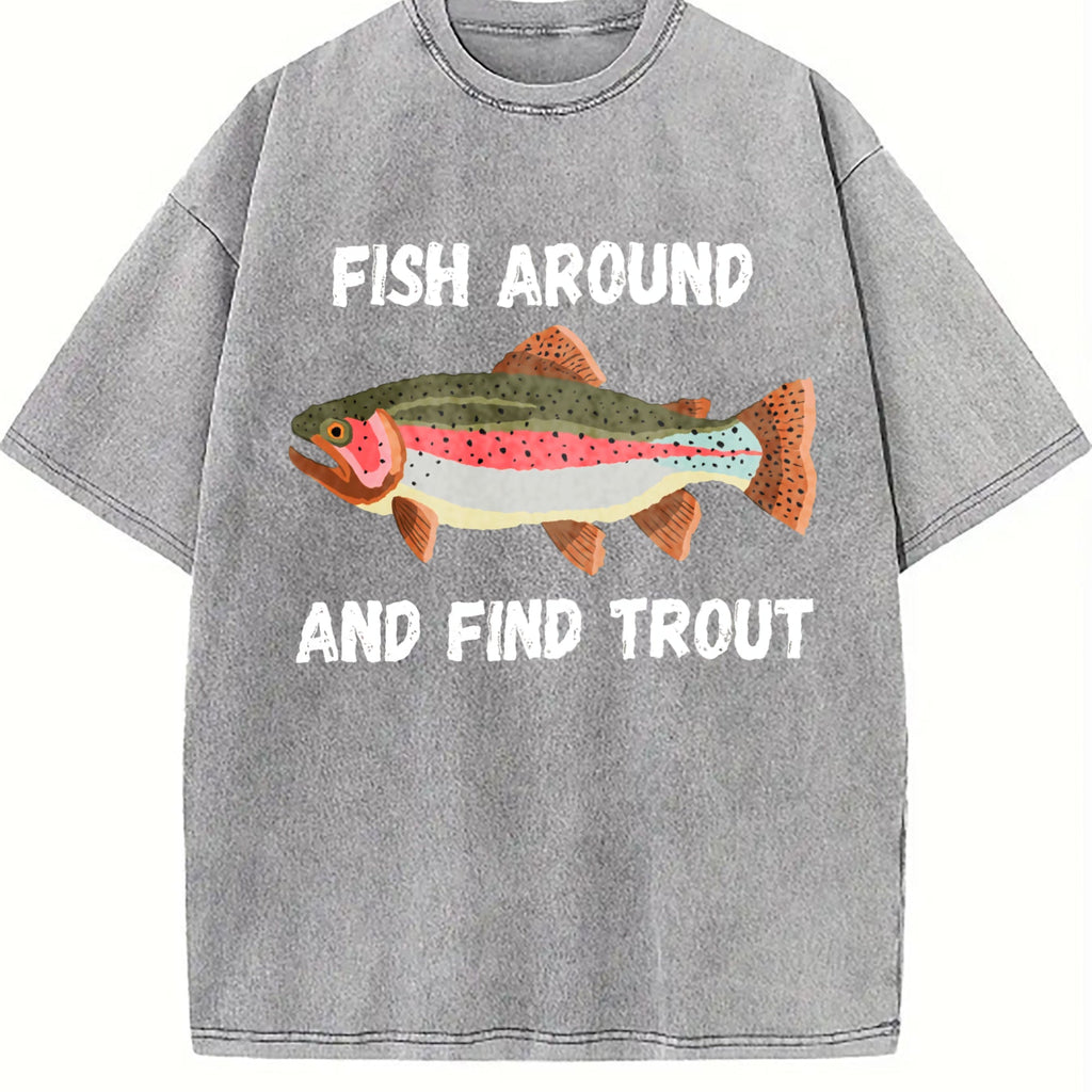 Fish Around And Find Trout Funny Fishing Lover Vintage product image 4