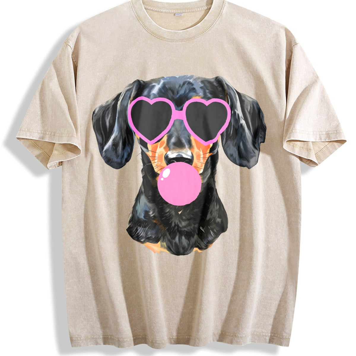 Dachshund Mama Blowing Bubble Vintage Washed T-Shirt product image 1