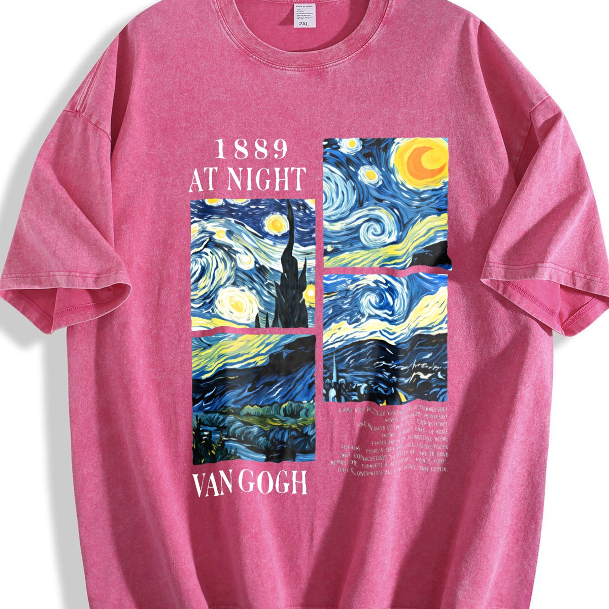 Starry Night Art Collage Vintage Washed T-Shirt product image 5