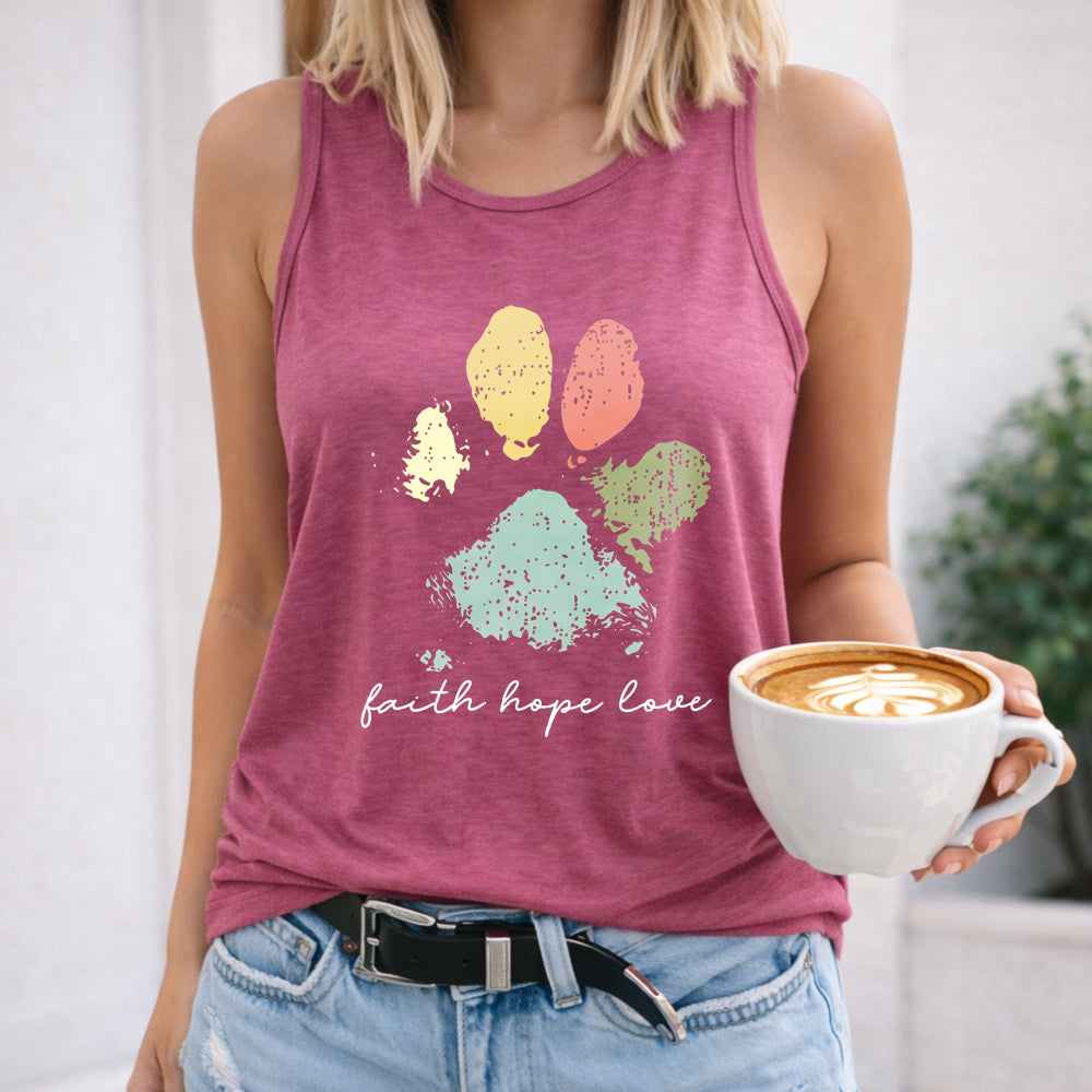 Paw & Faith Hope Love Inspirational Women's Tank Top