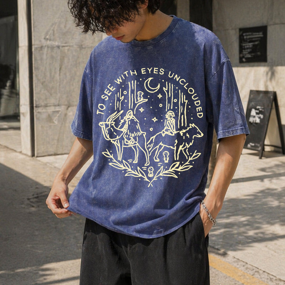 Princess Mononoke Acid 90s Vintage Washed T-Shirt product image 8