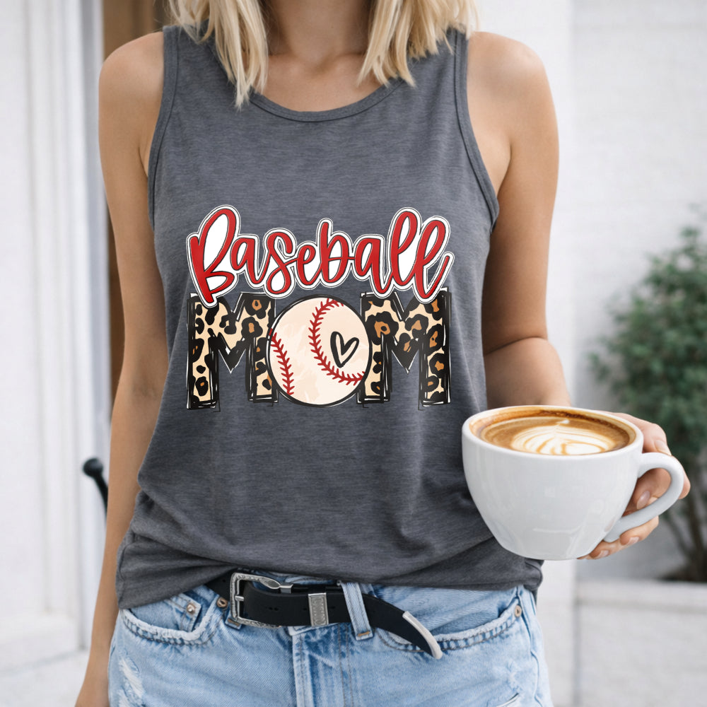 Baseball Mom - Pink Tank With Baseball & Heart Women's Tank Top