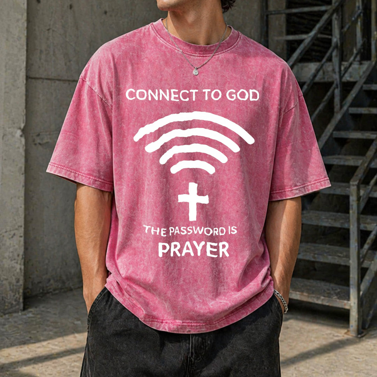 Connect To God The Password Ls Prayert- 100 Vintage Washed product image 7