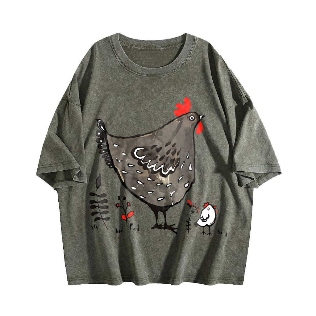 Chicken & Eggplant Vintage Washed T-Shirt product image 4