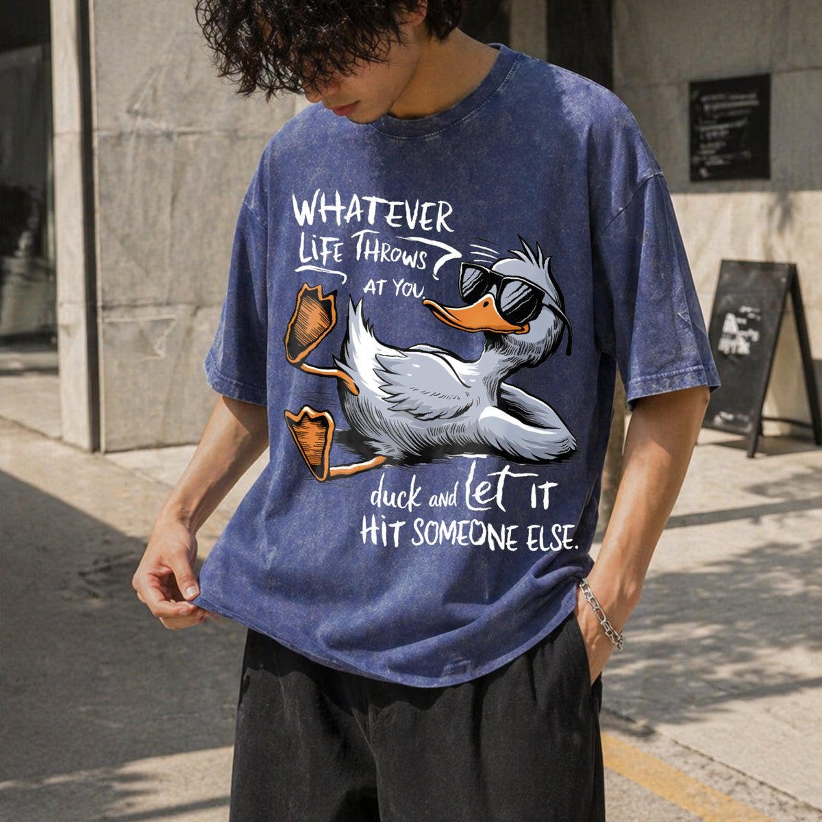 Funny Duck Quote Vintage Washed T-Shirt product image 8