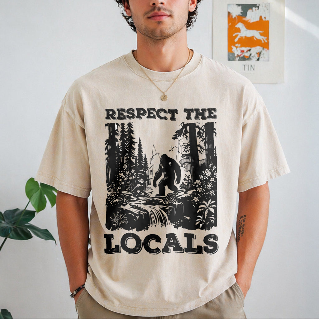Respect The Locals Bigfoot Vintage Washed T-Shirt product image 1