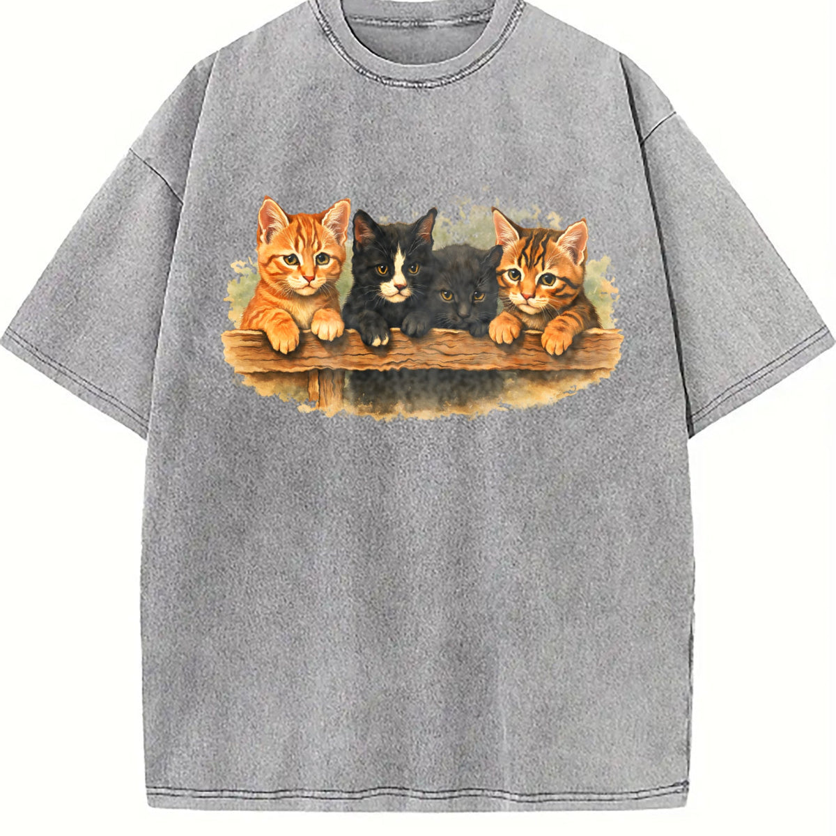 Cute Kitten Vintage Washed T-Shirt product image 5