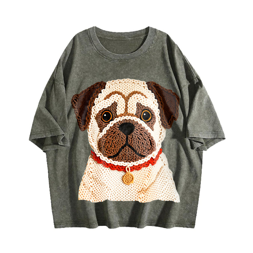 Winter A Pug Vintage Washed T-Shirt product image 4