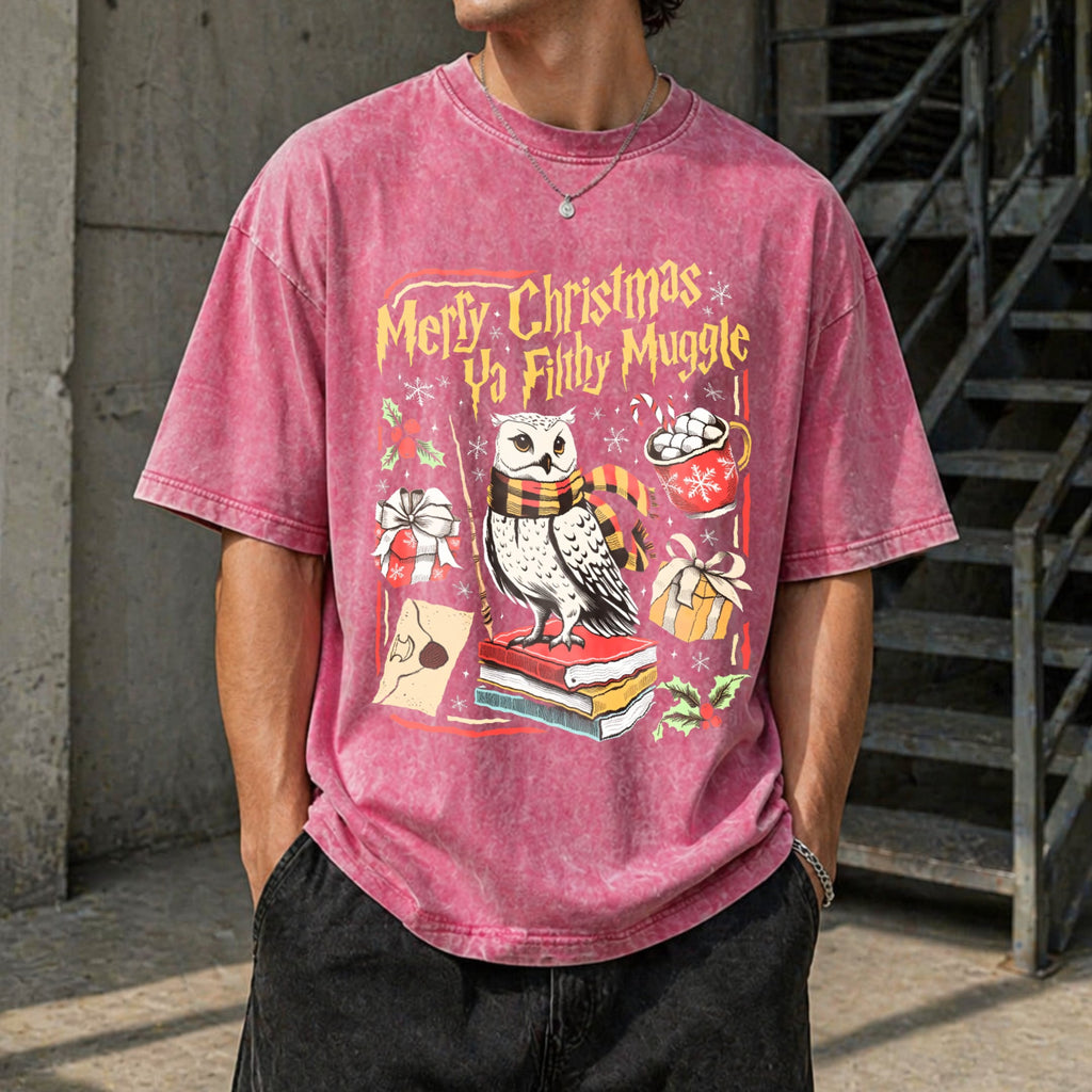 Merry Christmas Ya Filthy Wizard Holiday Vintage Washed product image 7