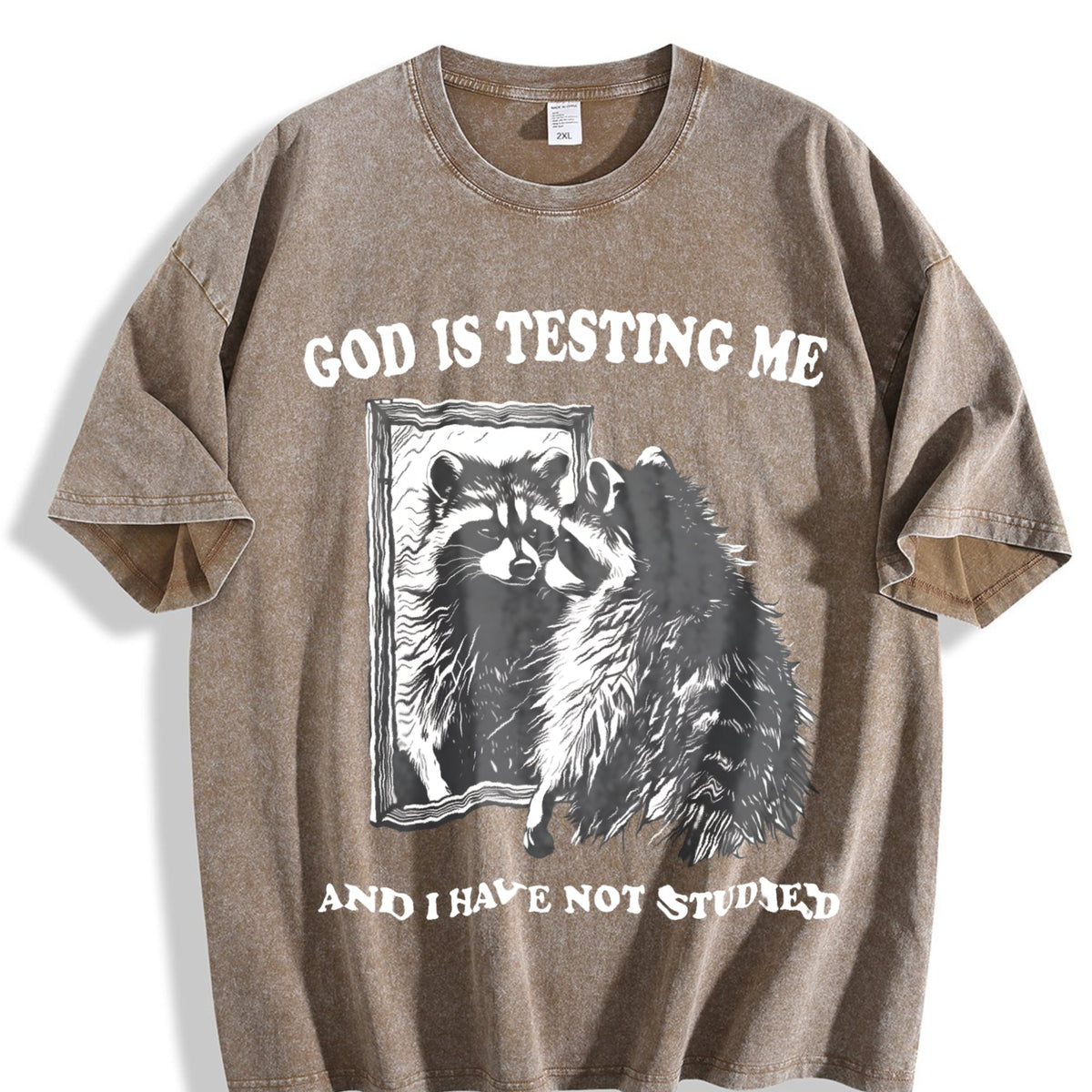 God Is Testing Me Vintage Washed T-Shirt product image 3