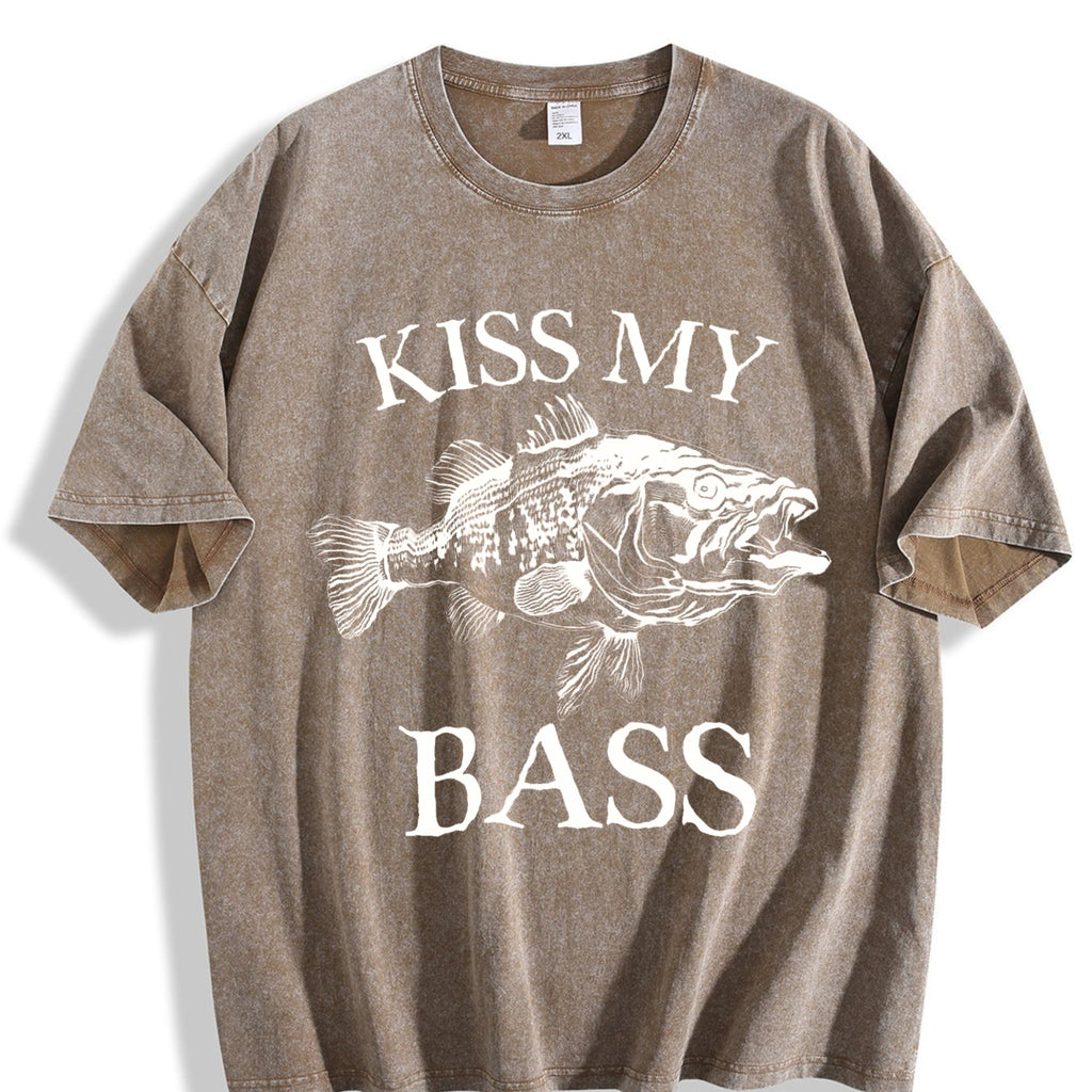 Kiss My Bass 90s Tattoo Vintage Washed T-Shirt product image 3