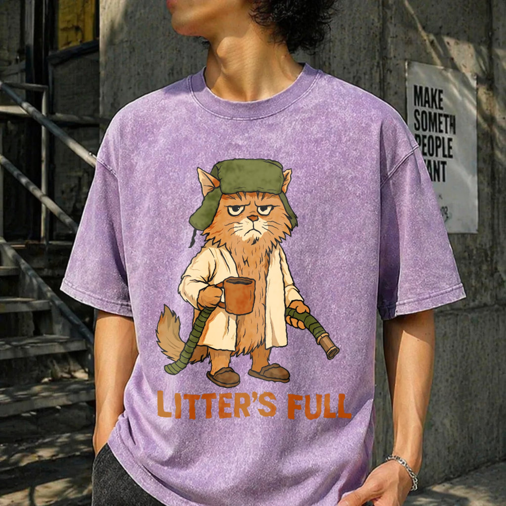 Full Funny Cat Lovers Christmas Xmas Vintage Washed T-Shirt product image 6