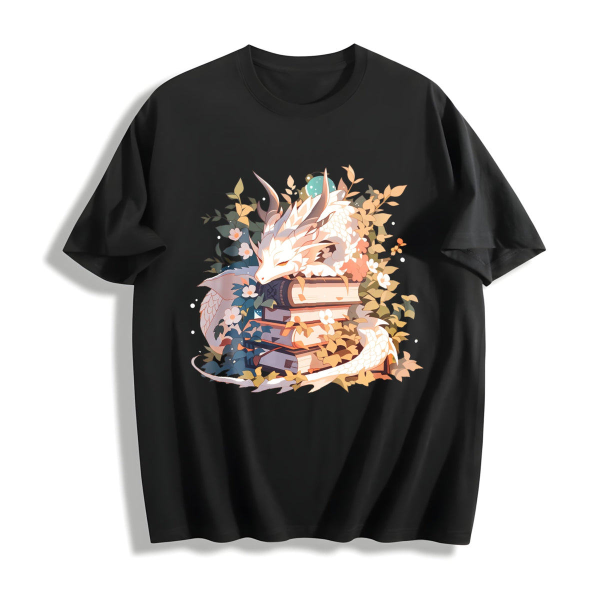 Animal Series Summer : White Dragon Lying On Books With product image 1