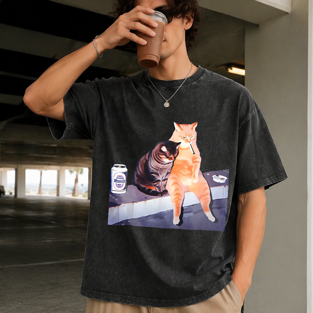 Smoking Cat Meme For Lovers Black Humorous Perfect Vintage product image 2