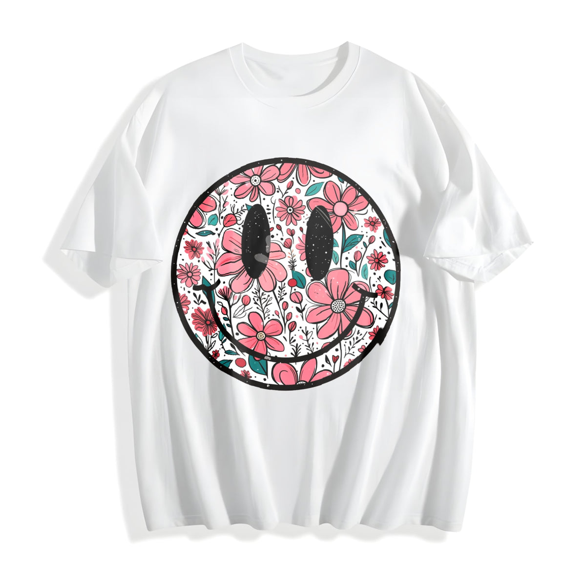 Floral Happy Face Cotton T-Shirt product image 2