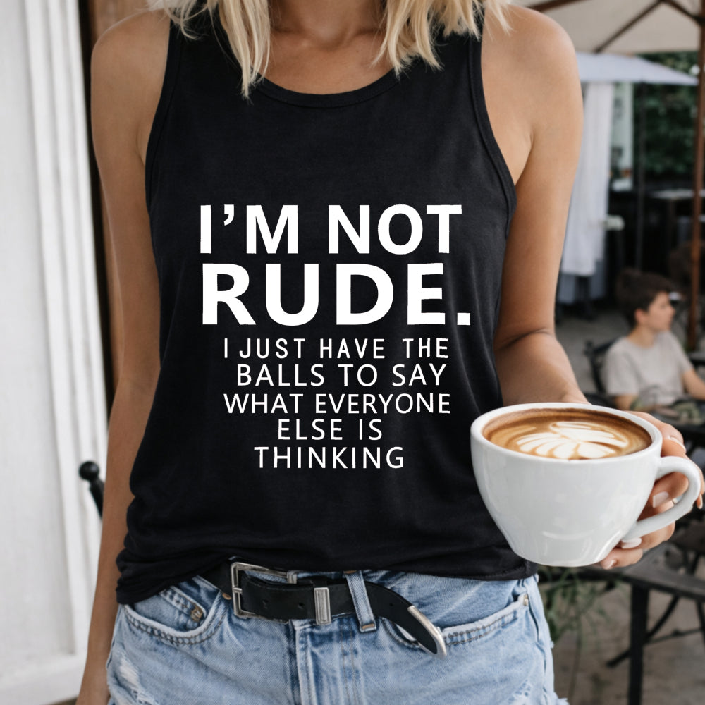 I'm Not Rude Bold Letter For - & Summer Women's Tank Top