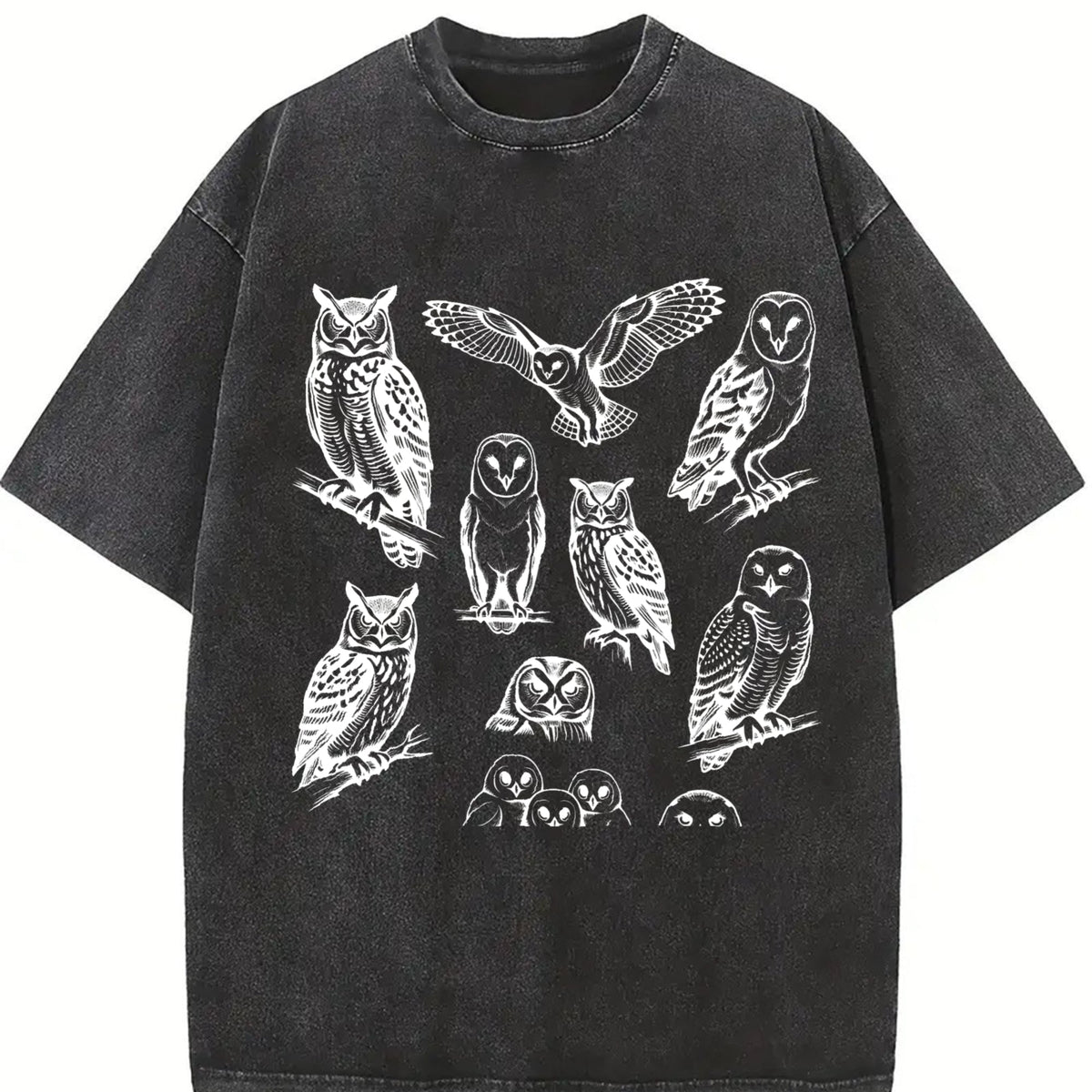 Owl 90s Tattoo Vintage Washed T-Shirt product image 2