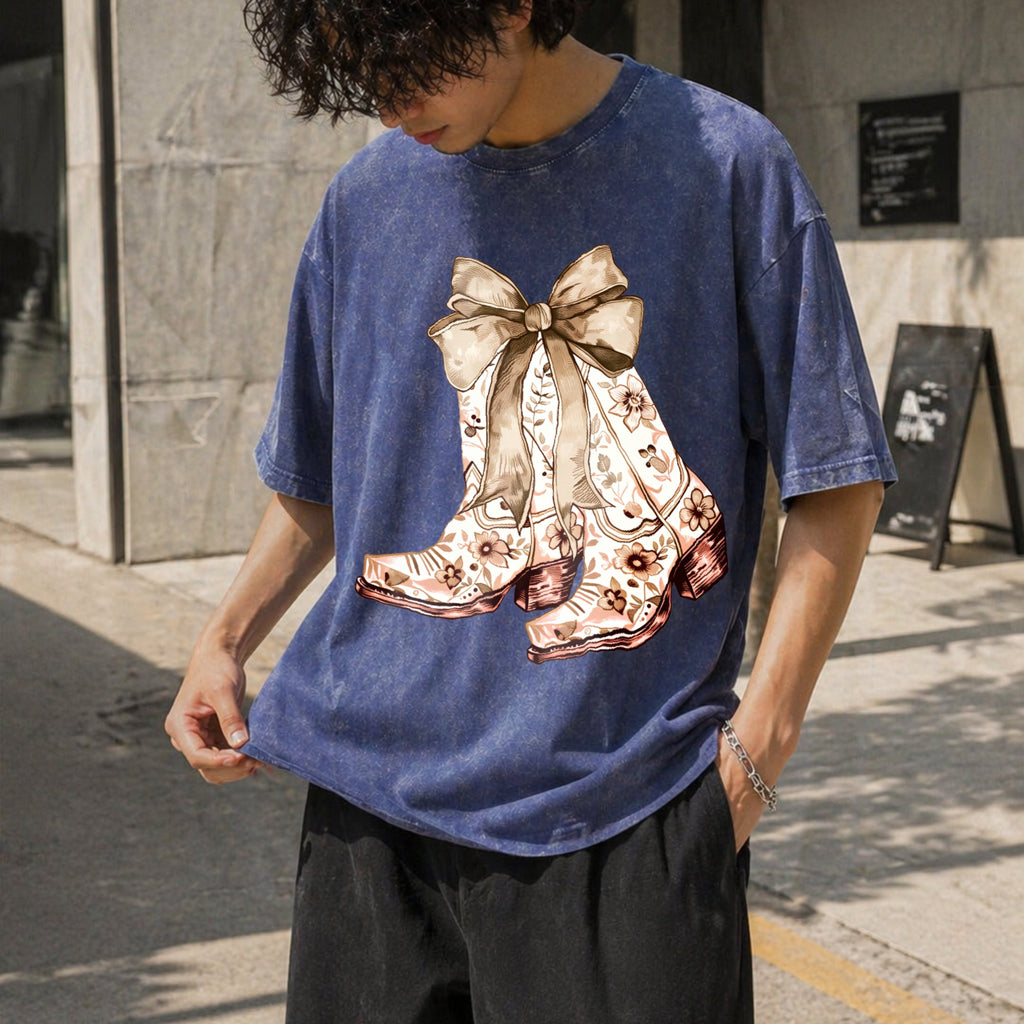 Cowgirl Chinoiserie Floral Boot Vintage Washed T-Shirt product image 8