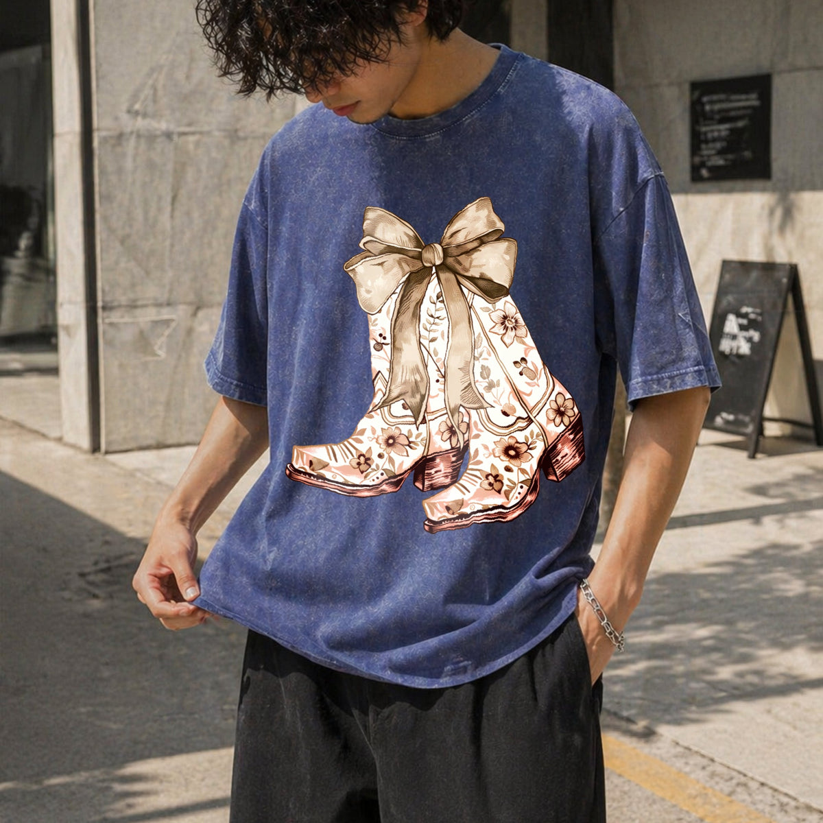 Cowgirl Chinoiserie Floral Boot Vintage Washed T-Shirt product image 8