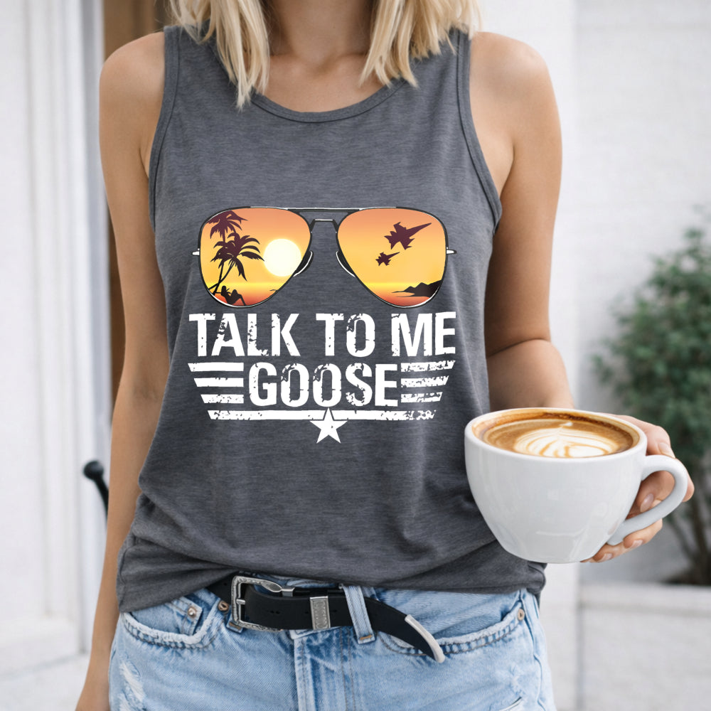 Racer Compatible For Talk To Me Goose - Cute Goose Face Women's Tank Top