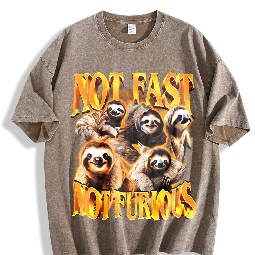 Not Fast Furious 90s Vintage Washed T-Shirt product image 3