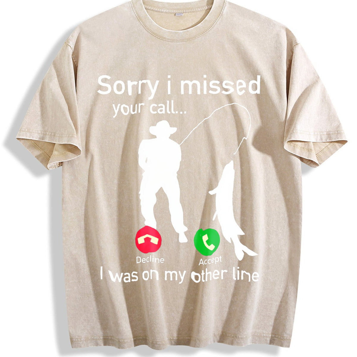 Fishing Phone Call With Line - Funny Fish Vintage Washed product image 1
