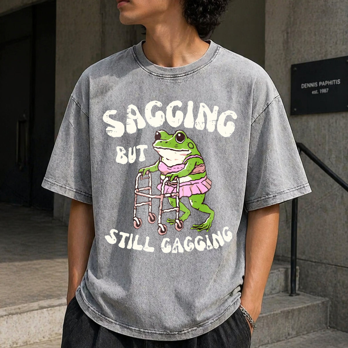 Sagging But Still Gagging Frog Funny Cringe Meme Vintage product image 5