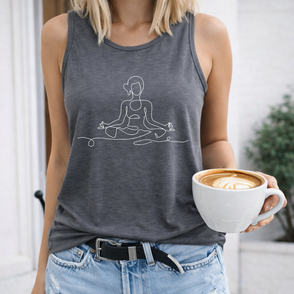 Meditation Line Art Women's Tank Top