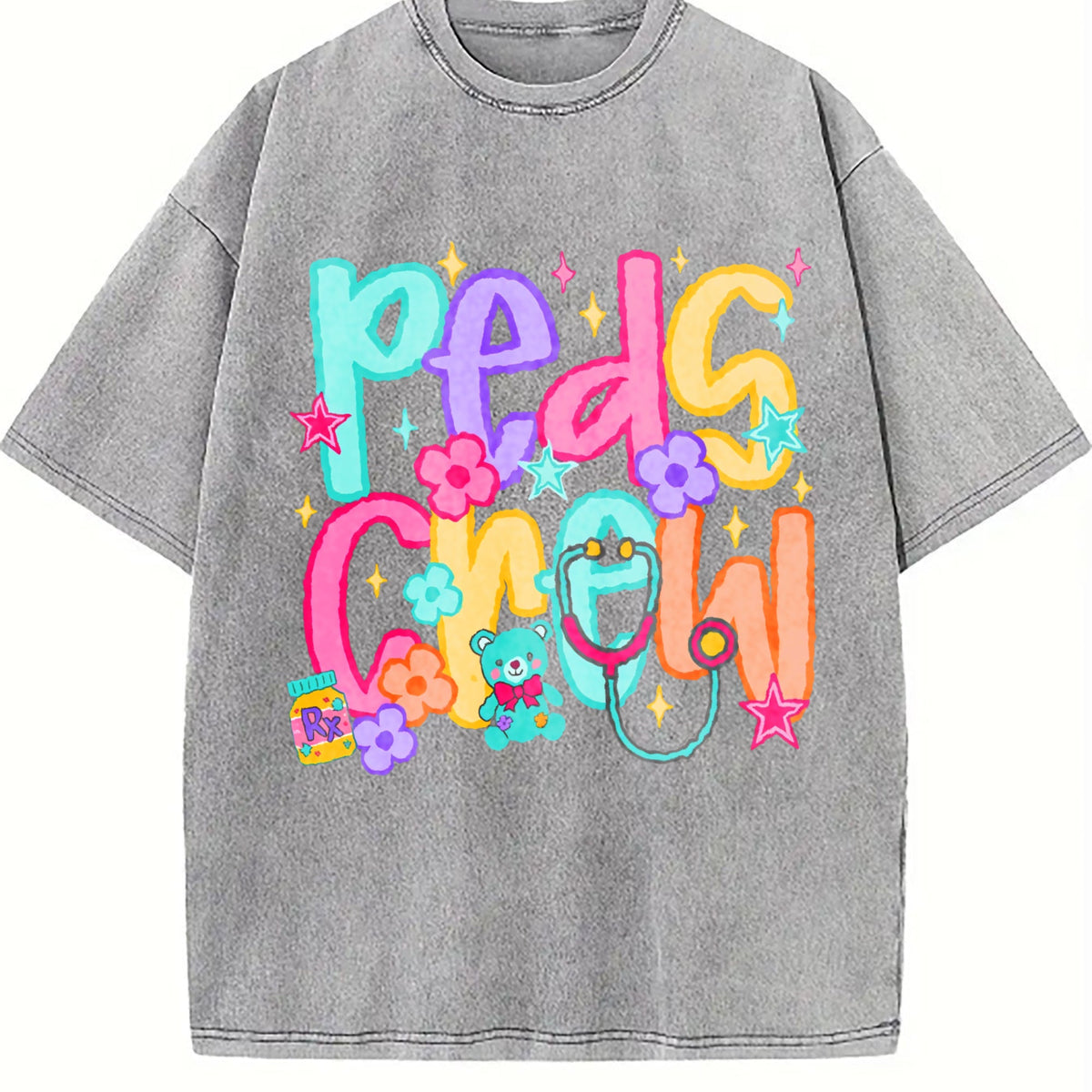 Cute Pediatric Crew For Nurse Vintage Washed T-Shirt product image 4