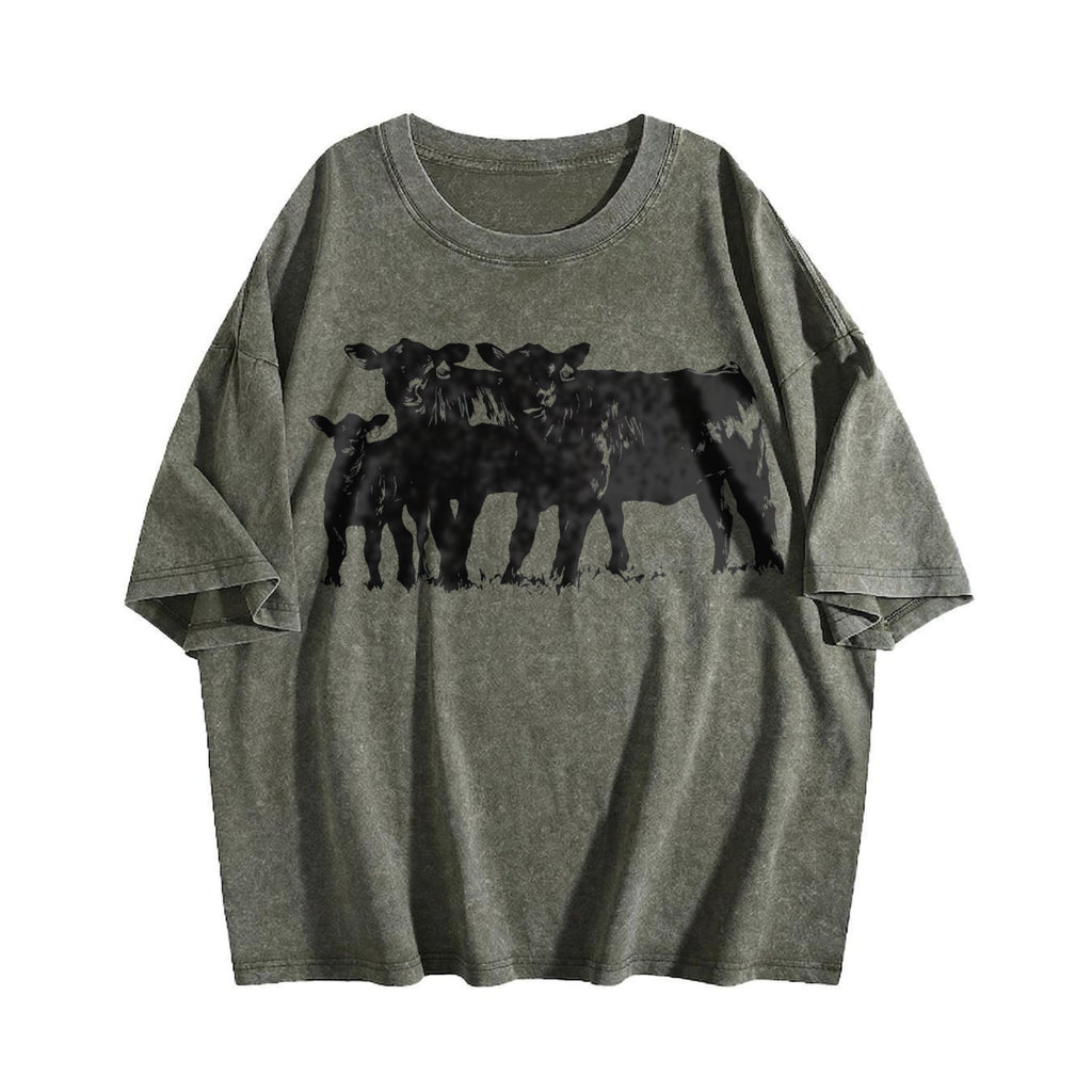 Cute Cow Vintage Washed T-Shirt product image 4