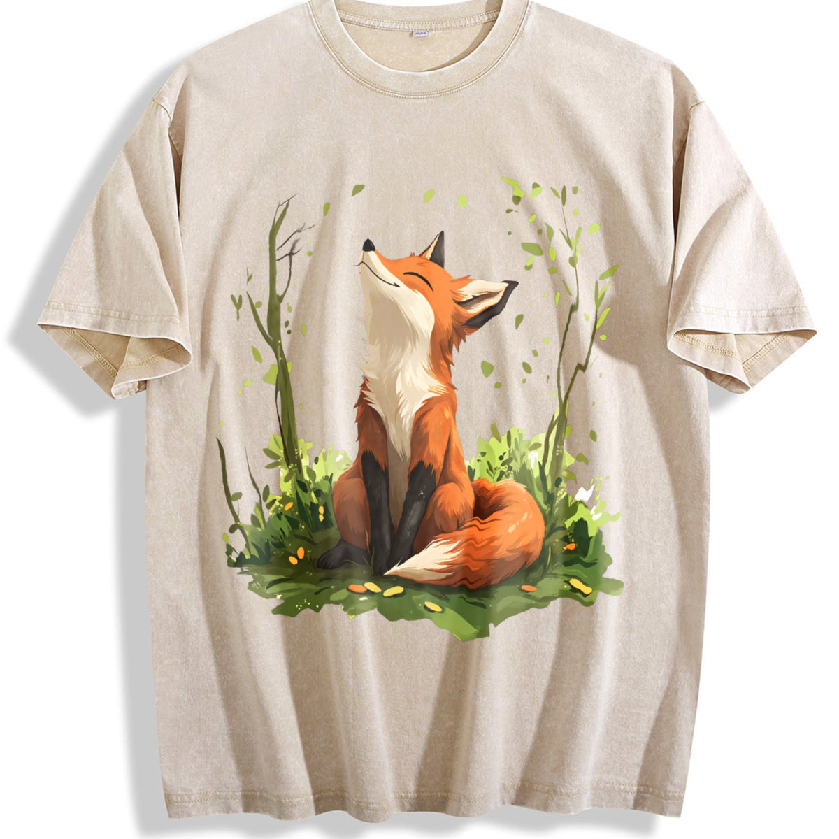 Autumn A Spring Floral And Fox Vintage Washed T-Shirt product image 1