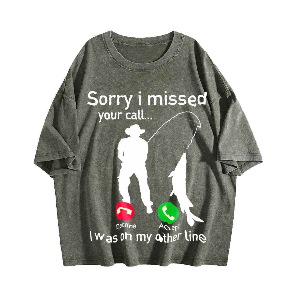 Fishing Phone Call With Line - Funny Fish Vintage Washed product image 4