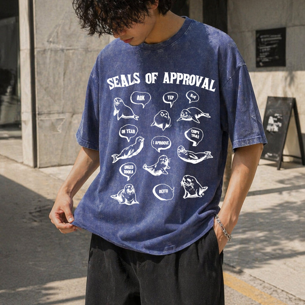 Funny Seals Of Approval Vintage Washed T-Shirt product image 8