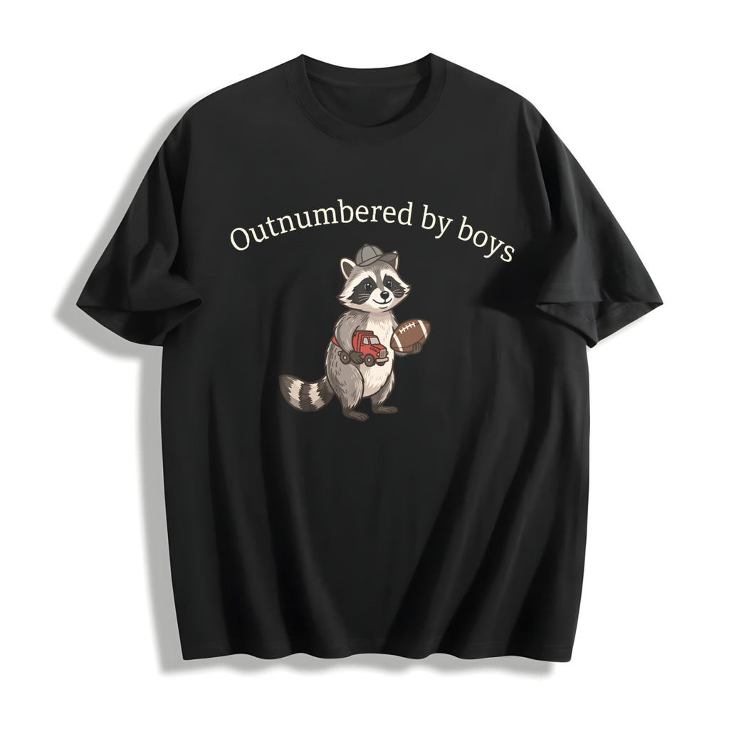 Boy Mom Dad Raccoon Cotton T-Shirt product image 1