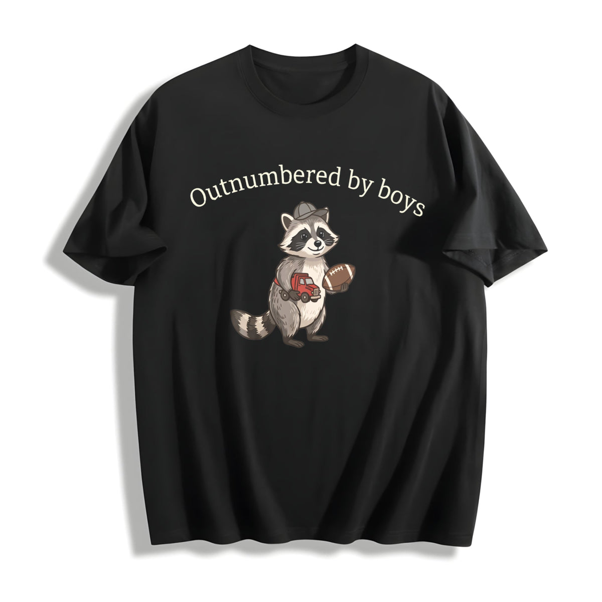 Boy Mom Dad Raccoon Cotton T-Shirt product image 1