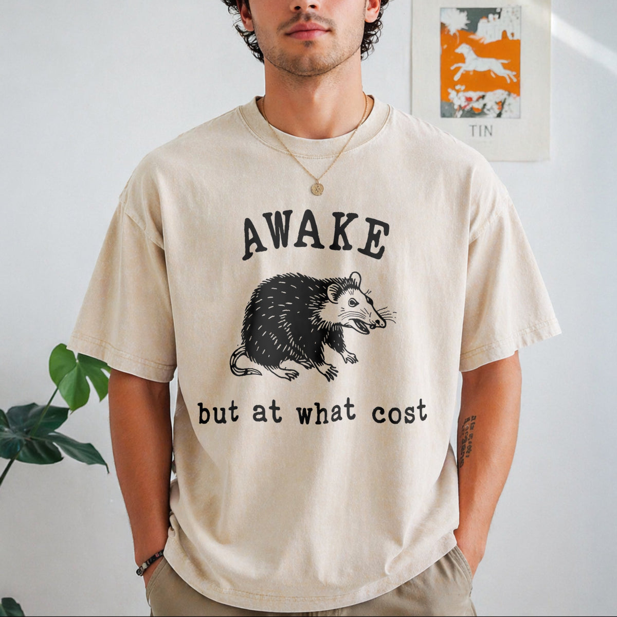 Awake At What Cost Vintage Washed T-Shirt product image 1