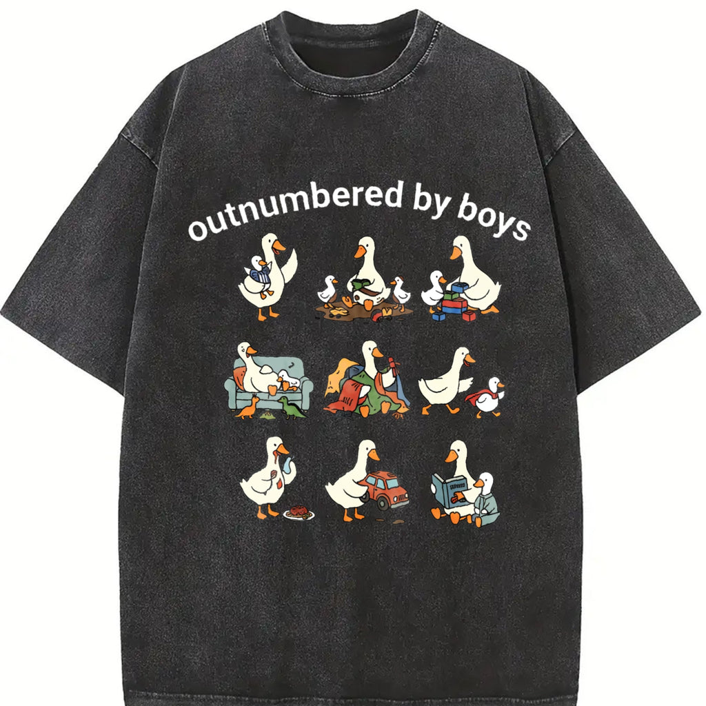 Funny Boy Mom Goose Vintage Washed T-Shirt product image 2