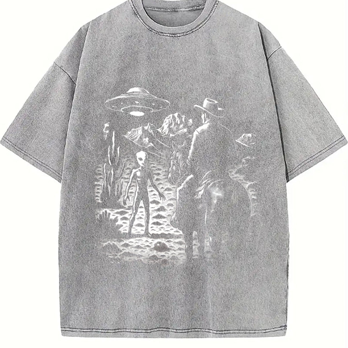 Cowboy UFO Western 90s Vintage Washed T-Shirt product image 5