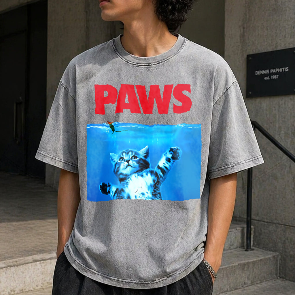 Xiongying Paws Cat And Mouse Vintage Washed T-Shirt product image 5