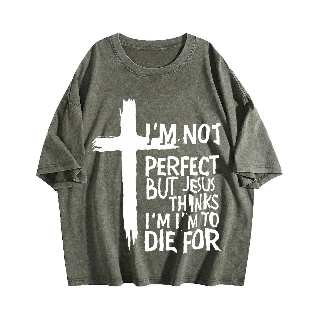 100 Easter Cross & Letter Vintage Washed T-Shirt product image 4