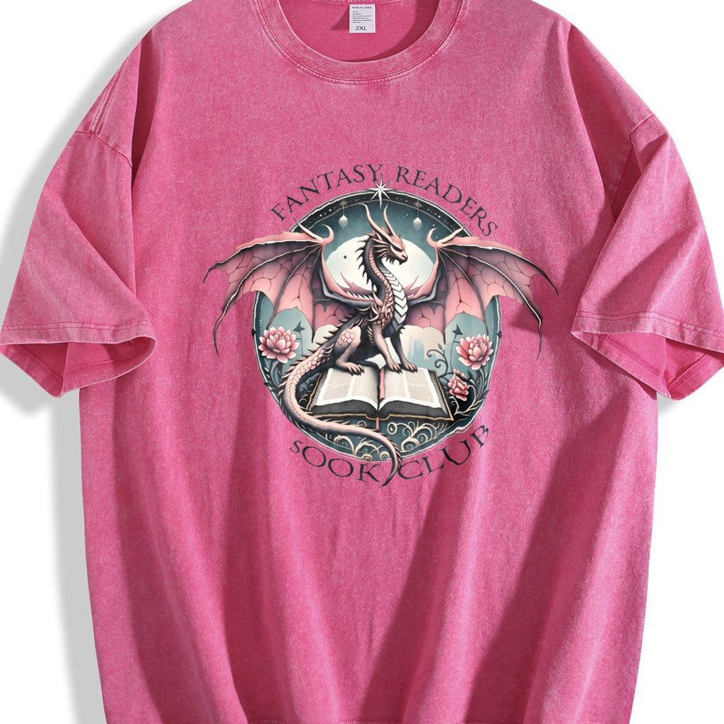 Fantasy Readers Book Club Dragon Vintage Washed T-Shirt product image 7