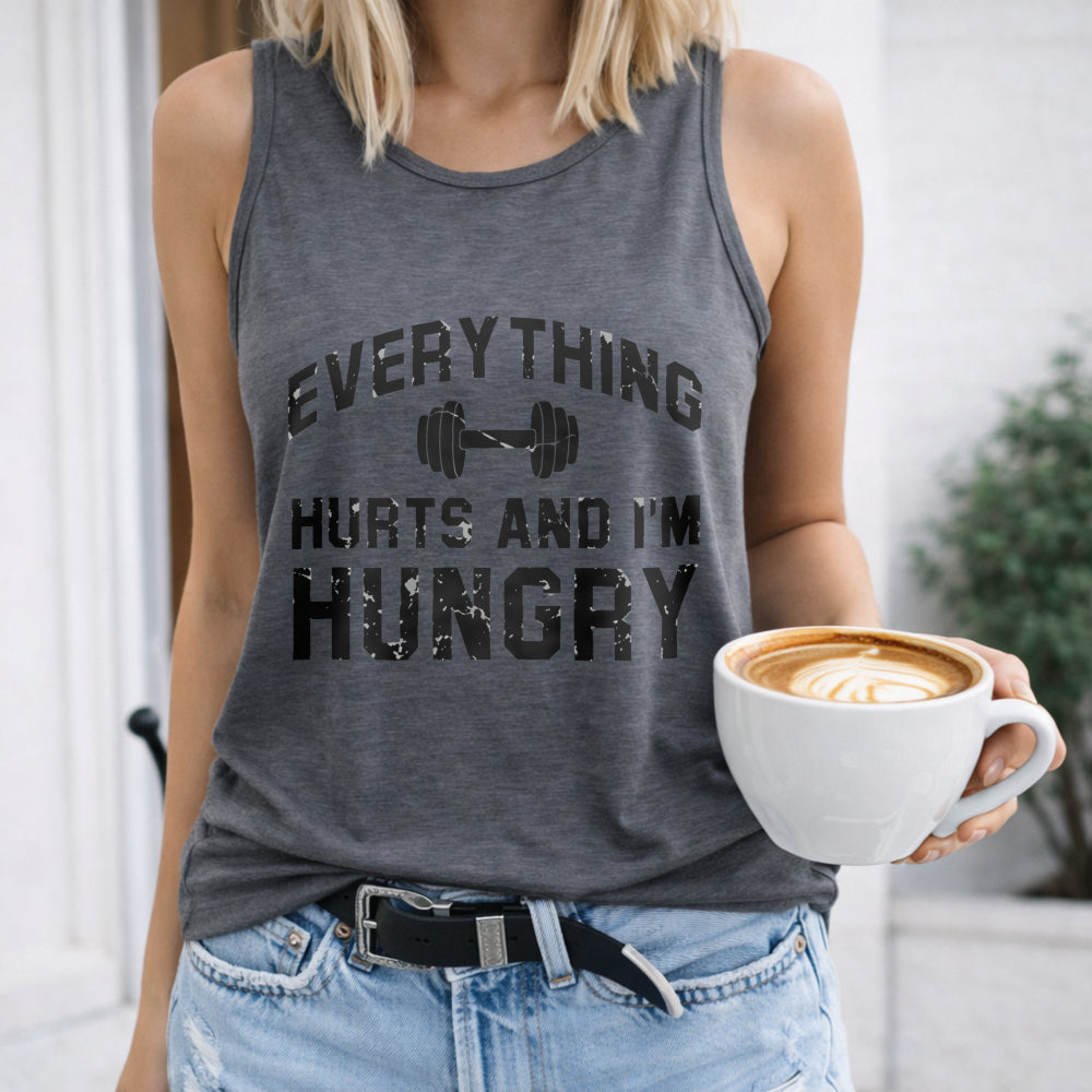 Pink Everything Hurts And I'm Hungry Women's Tank Top