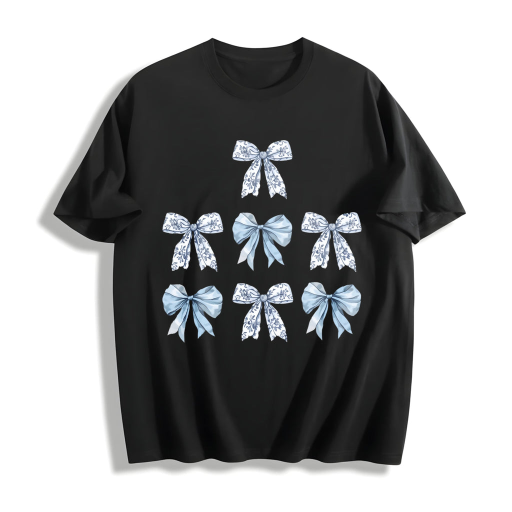 Toile Bow Blue Coquette Cute Ribbon Girly Girl Aesthetic product image 1